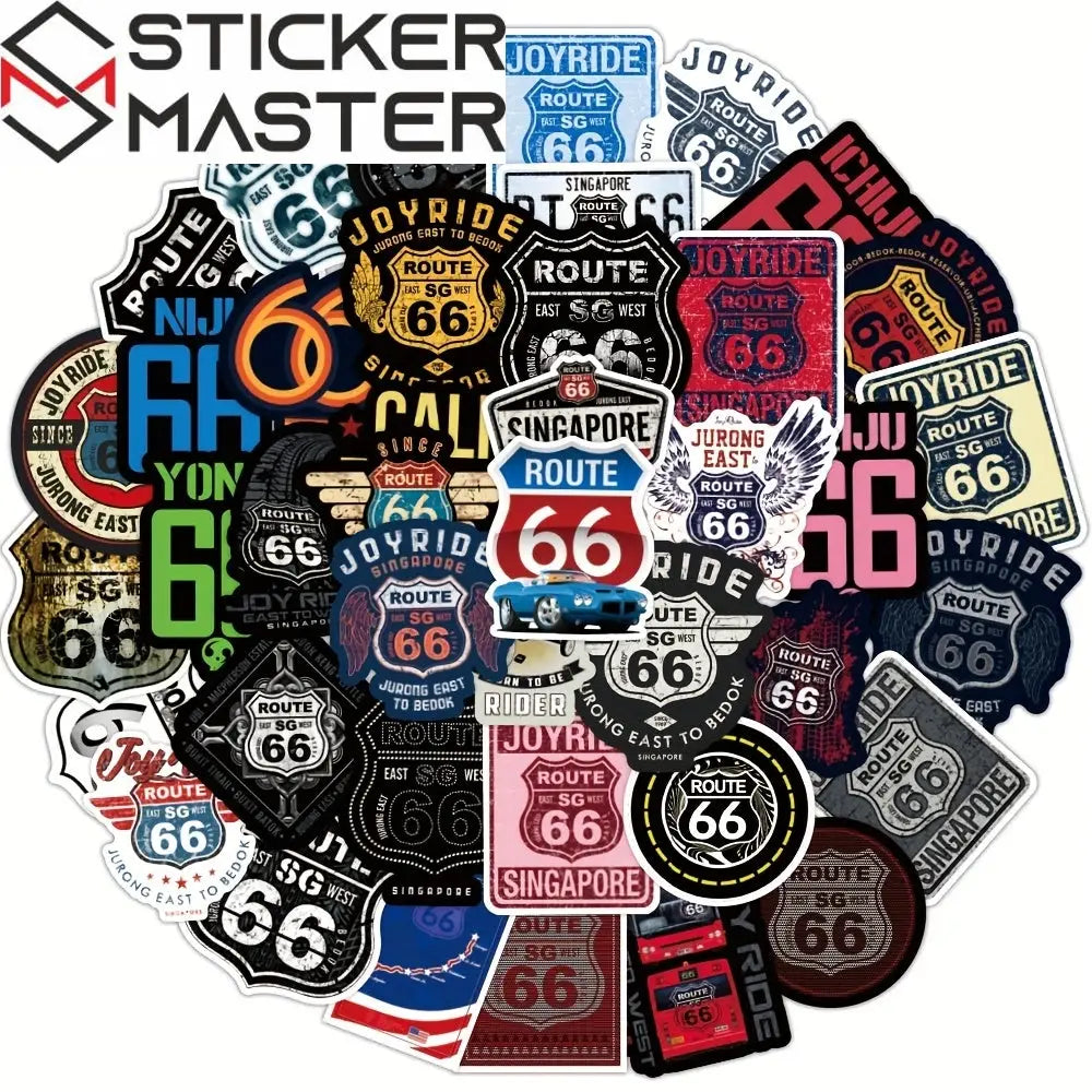 Route 66 Araba Sticker Seti (50’li) | Sticker Master - Sticker Master
