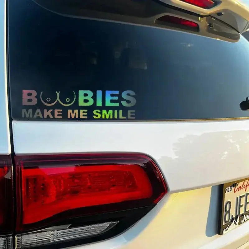 Boobies Make Me Smile Komik Sticker Etiket Yapıştırma | Sticker Master Sticker Master