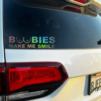 Boobies Make Me Smile Komik Sticker Etiket Yapıştırma | Sticker Master Sticker Master