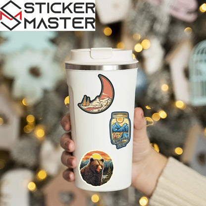 Sticker Master Doğa Macerası Sticker Seti (50 Adet) | Su Geçirmez Kamp & Outdoor Çıkartmaları - Sticker Master