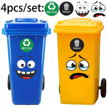 Eğlenceli Çöp Kutusu Sticker Seti Geri Dönüşüm - Sticker Master Sticker Master