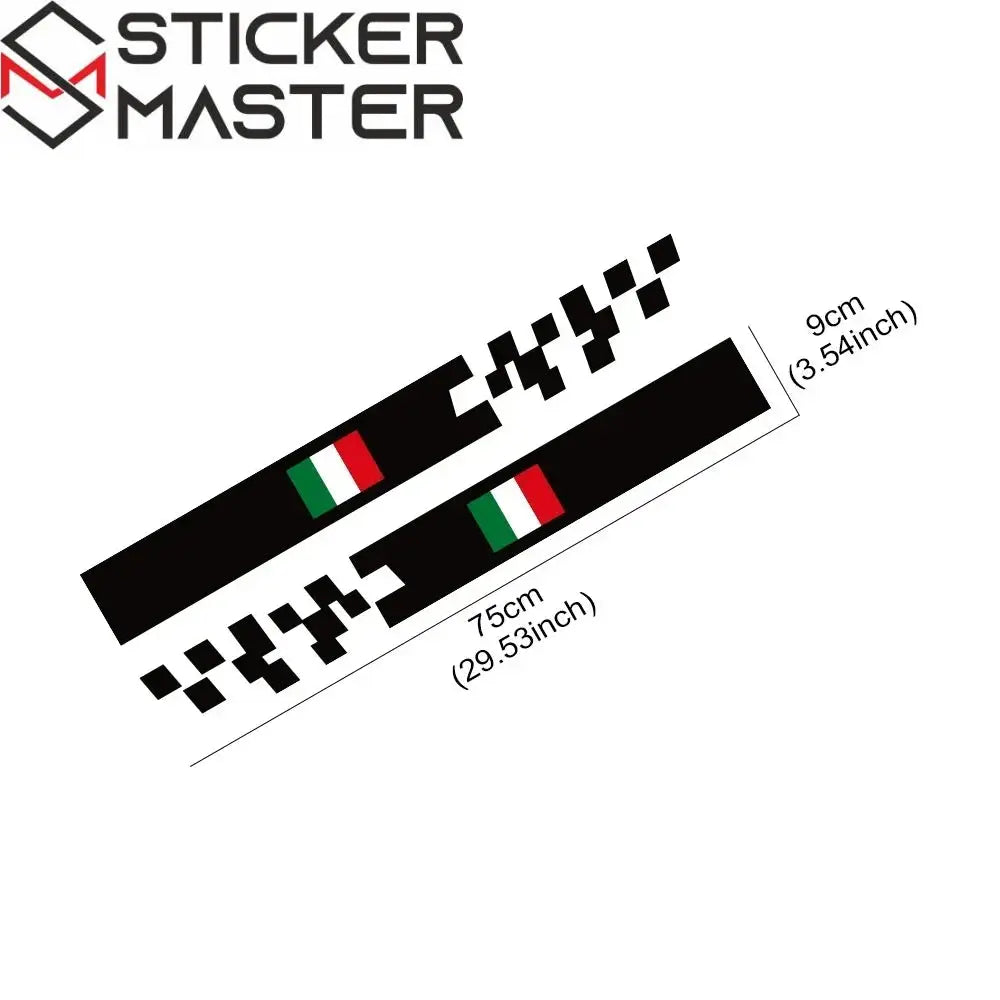Fiat 500 İtalyan Bayrağı Sticker Kapı Şerit Seti | Sticker Master - Sticker Master