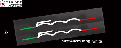 Fiat 500 Sticker | İtalyan Şeritli Silüet Seti (2 Adet) | Sticker Master - Sticker Master