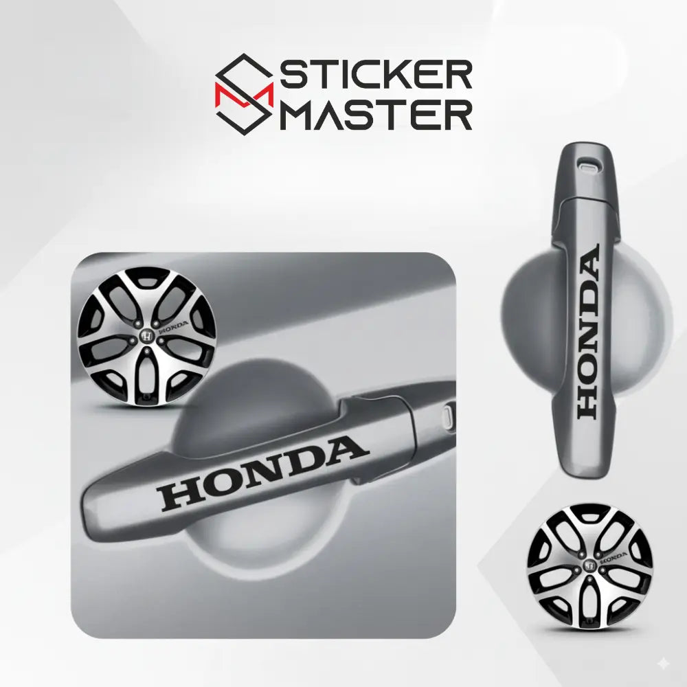 Sticker Master Honda Kapı Kolu Jant Sticker Oto Araç Çıkartma Etiket 8 Adet Sticker Master
