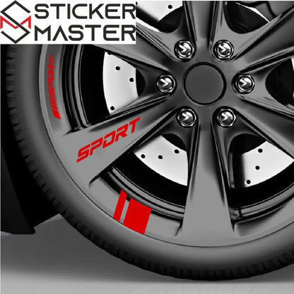 24 Parça Jant Çıkartma Seti Sport Şerit Sticker | Sticker Master - Sticker Master