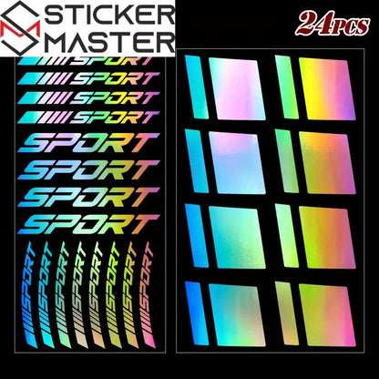 24 Parça Jant Çıkartma Seti Sport Şerit Sticker | Sticker Master - Sticker Master