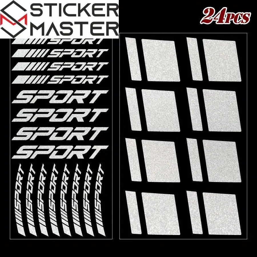 24 Parça Jant Çıkartma Seti Sport Şerit Sticker | Sticker Master - Sticker Master
