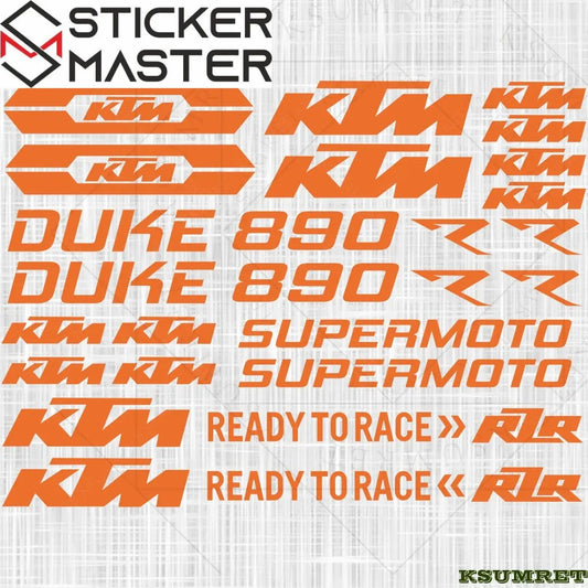 KTM Duke 890 Sticker Seti Su Geçirmez | Sticker Master