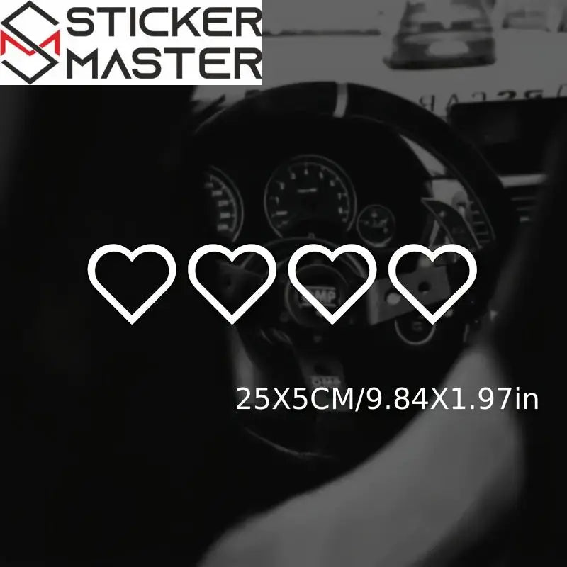 Renkli Kalp Şeridi Araba Stickerı | Sticker Master - Sticker Master