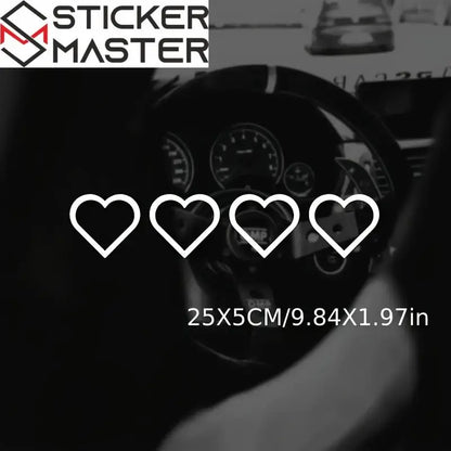 Renkli Kalp Şeridi Araba Stickerı | Sticker Master - Sticker Master