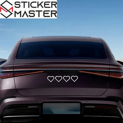 Renkli Kalp Şeridi Araba Stickerı | Sticker Master - Sticker Master