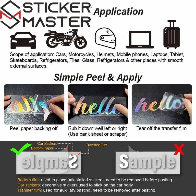 Sticker Master Universal Kaput Spor Şerit Plaid Sticker (2 Adet) - Sticker Master