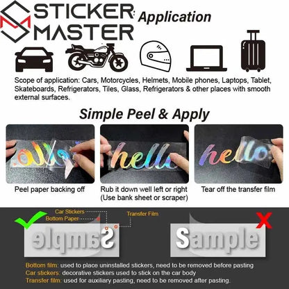 Sticker Master Universal Kaput Spor Şerit Plaid Sticker (2 Adet) - Sticker Master