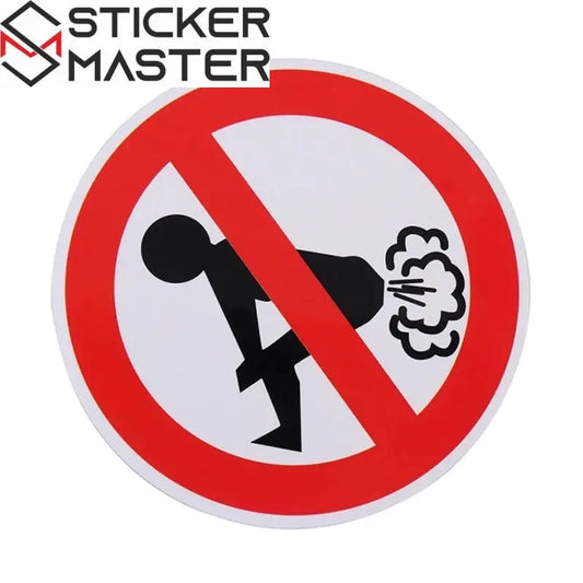 Komik Araba Sticker - Osurma Yasak Etiket - Dayanıklı Yapıştırma Çıkartma - Sticker Master