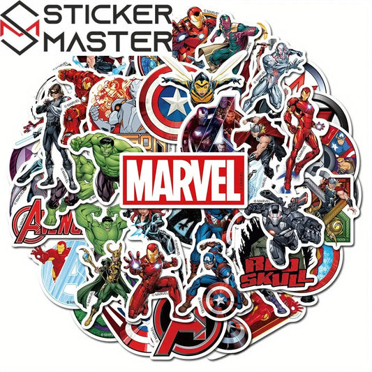 Sticker Master Marvel & Avengers Süper Kahraman Sticker Seti (50 Adet) | Su Geçirmez Çıkartmalar - Sticker Master