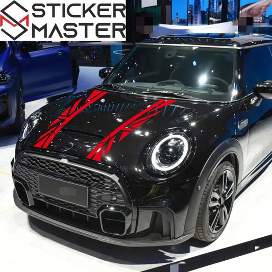 Mini Cooper Kaput Şeridi | R56, F56 ve Tüm Modeller İçin Union Jack Bonnet Stripe Sticker Master