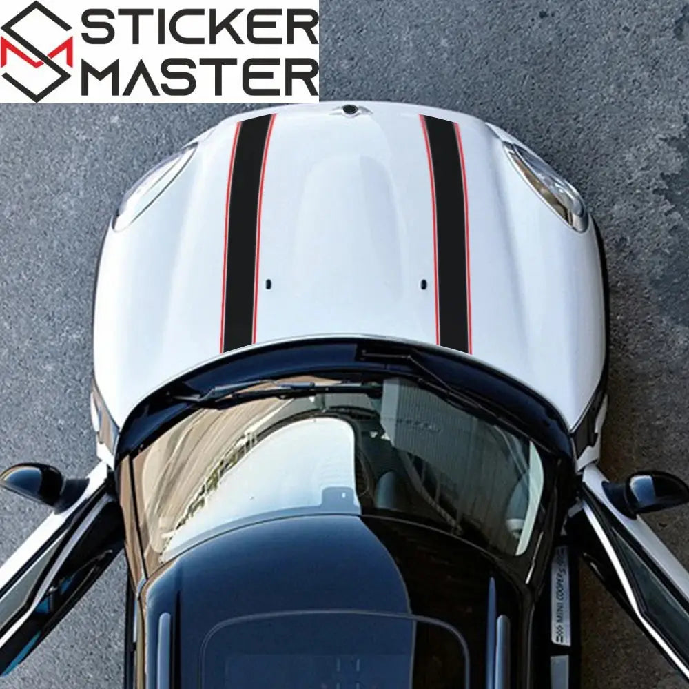 Mini Cooper Kaput Şerit Sticker Seti - Sticker Master - Sticker Master