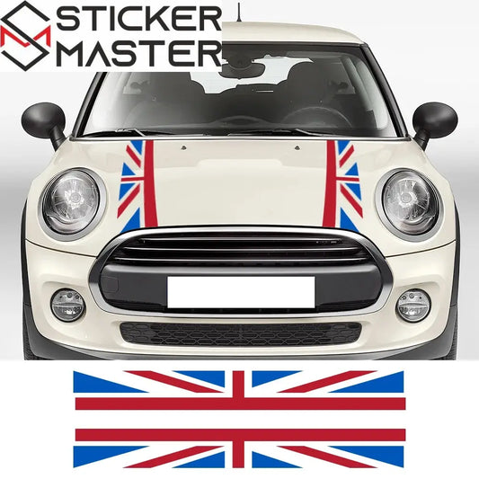 Mini Cooper Kaput Sticker Seti | Union Jack İngiliz Bayrağı Şerit (Tüm Modeller) - Sticker Master