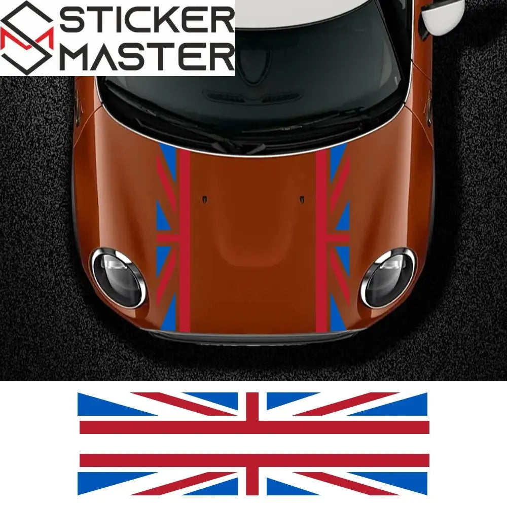 Mini Cooper Kaput Sticker Seti | Union Jack İngiliz Bayrağı Şerit (Tüm Modeller) - Sticker Master