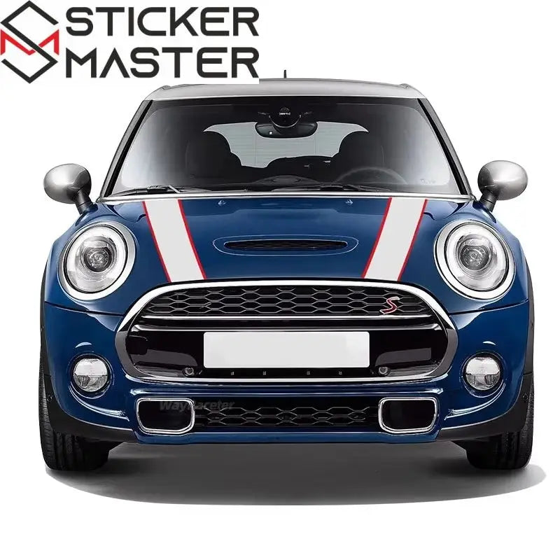 Mini Cooper Sticker Seti | JCW Tarzı Kaput ve Bagaj Şerit Decal (Çift Renkli) Sticker Master