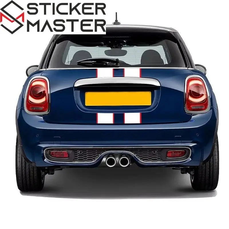 Mini Cooper Sticker Seti | JCW Tarzı Kaput ve Bagaj Şerit Decal (Çift Renkli) Sticker Master