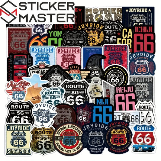 Route 66 Araba Sticker Seti (50’li) | Sticker Master - Sticker Master