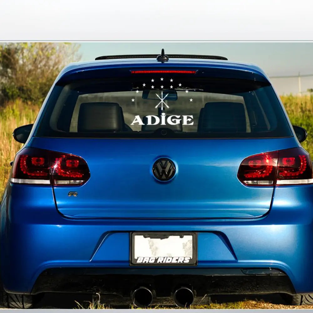 Sticker Master Adige Çerkez Bayrağı Sticker – Araba, Motosiklet, Kask, Laptop ve Cam İçin – 20x15 cm Sticker Master