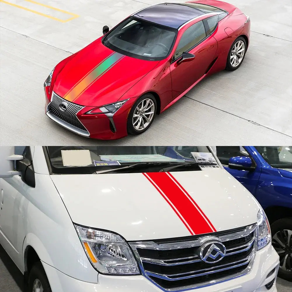 Sticker Master Evrensel Kaput Şerit Araba Sticker Set Oto Araç Çıkartma Etiket Sticker Master