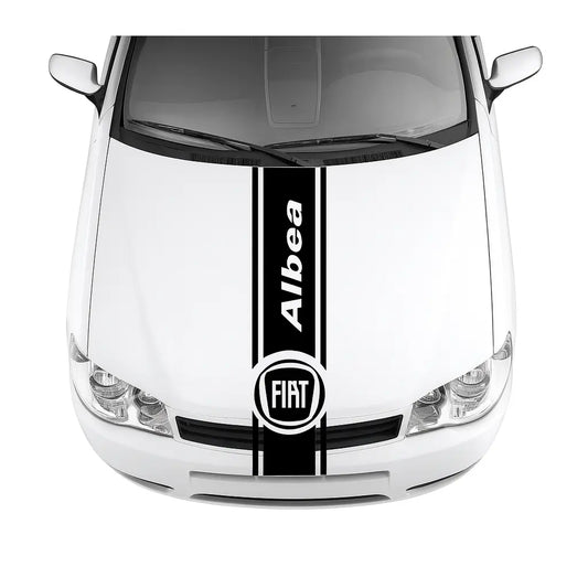 Sticker Master Fiat Albea İçin Uyumlu Aksesuar Oto Kaput Şerit Araç Sticker Etiket - Sportif Tasarım Sticker Master