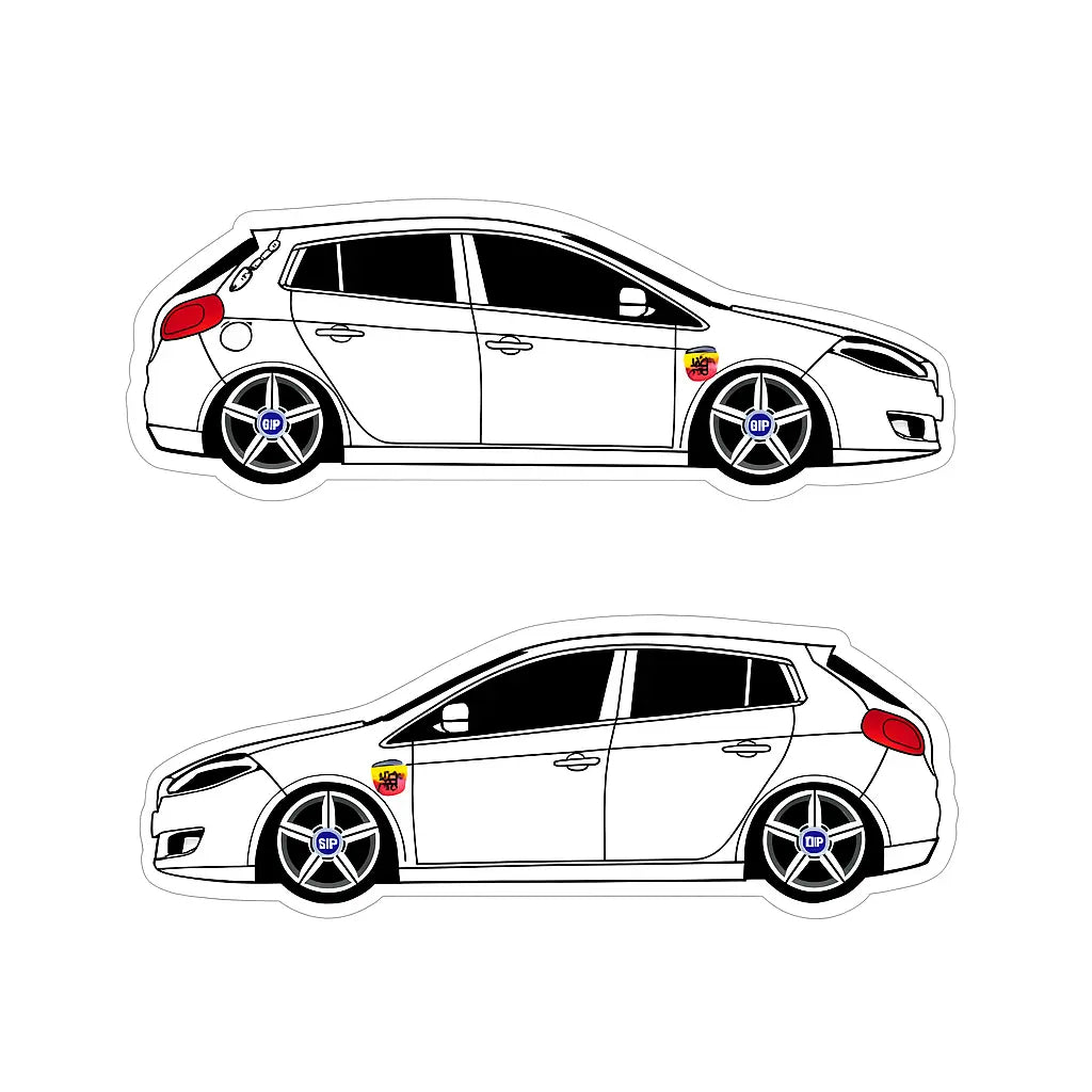 Sticker Master Fiat Bravo Basık Araç Oto Sticker Etiket - Sağ ve Sol Set - 15 Cm Sticker Master