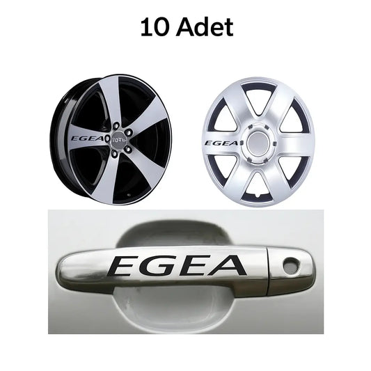 Sticker Master Fiat Egea Kapı Kolu Jant Oto Araç Sticker Etiket - 10 Adet Sticker Master