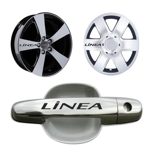 Sticker Master Fiat Linea Kapı Kolu Jant Oto Araç Sticker Etiket - 10 Adet Sticker Master