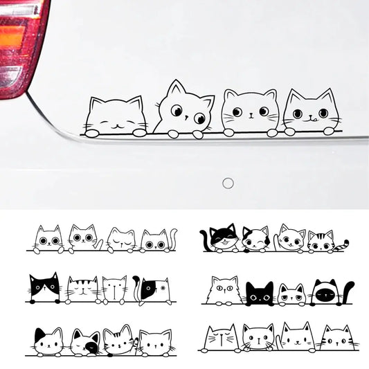 Sticker Master Gözetleyen Sevimli Kediler Araba Stickerı Sticker Master