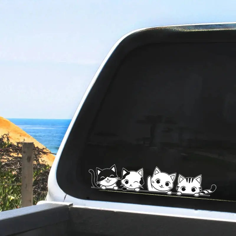 Sticker Master Gözetleyen Sevimli Kediler Araba Stickerı Sticker Master