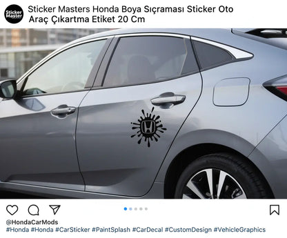Sticker Masters Honda Boya Sıçraması Sticker Oto Araç Çıkartma Etiket 20 Cm Sticker Master