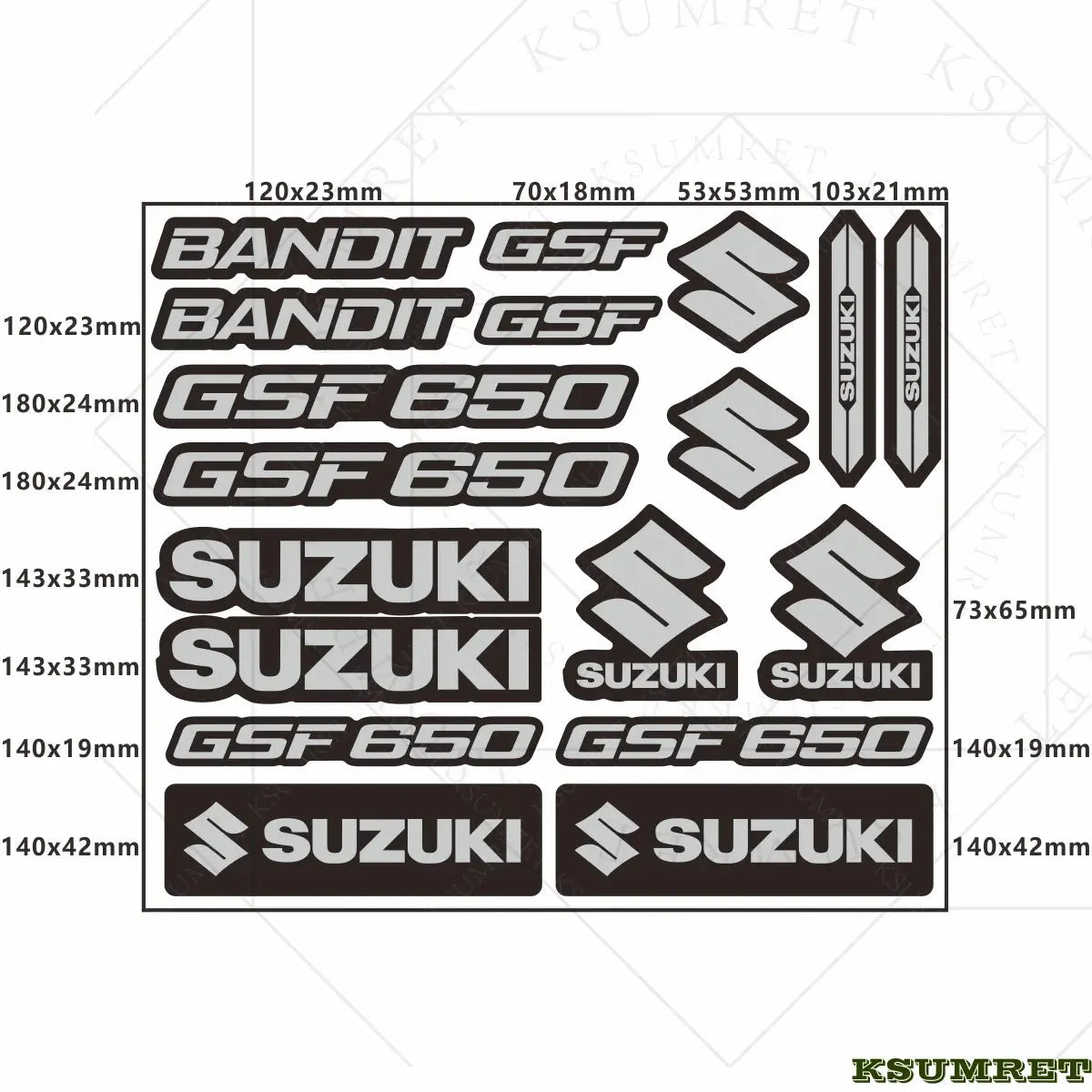 Suzuki GSF 650 Bandit Sticker Seti | Sticker Master Sticker Master
