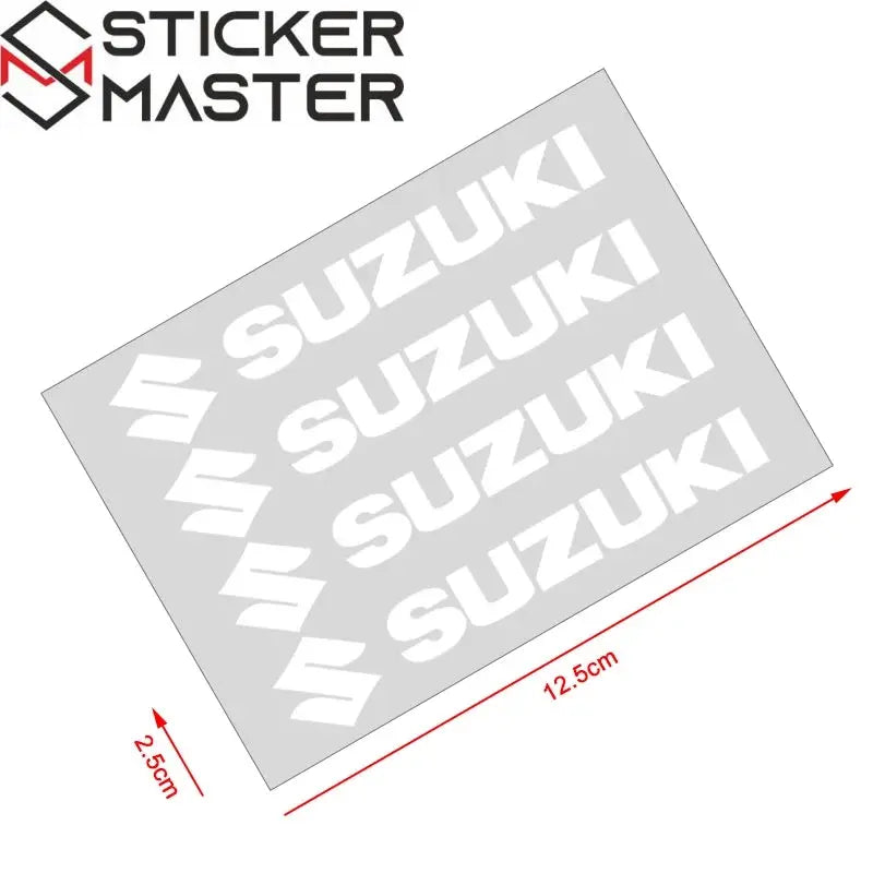 Suzuki Sticker Seti (4 Adet) | Kapı Kolu, Ayna ve Jant Logosu Sticker Master