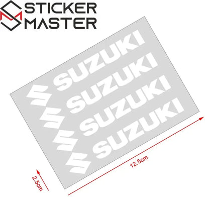 Suzuki Sticker Seti (4 Adet) | Kapı Kolu, Ayna ve Jant Logosu Sticker Master