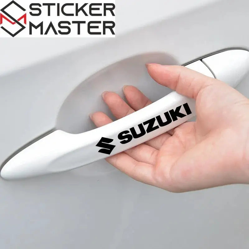 Suzuki Sticker Seti (4 Adet) | Kapı Kolu, Ayna ve Jant Logosu Sticker Master