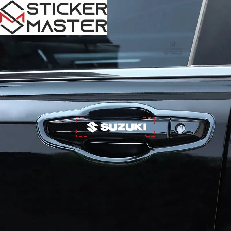 Suzuki Sticker Seti (4 Adet) | Kapı Kolu, Ayna ve Jant Logosu Sticker Master