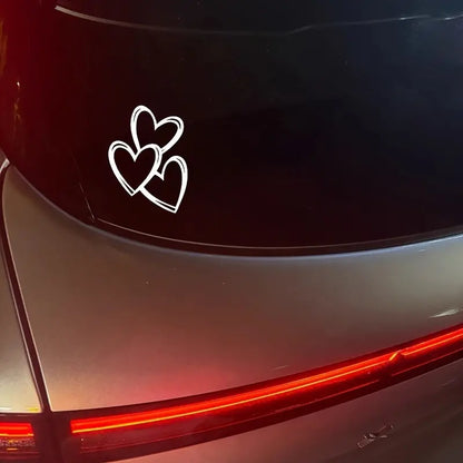 Üç Kalp Araba Cam Stickerı 11x15 cm | Sticker Master Sticker Master