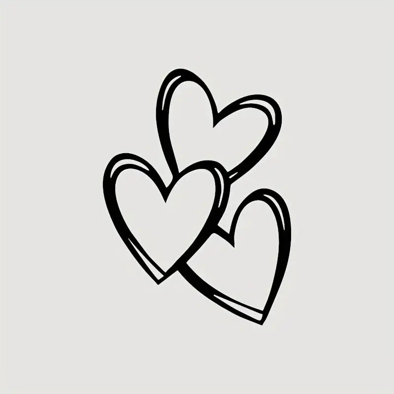 Üç Kalp Araba Cam Stickerı 11x15 cm | Sticker Master Sticker Master