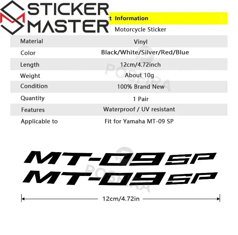 Yamaha MT-09 Sticker Yan Grenaj SP Logo Seti | Sticker Master - Sticker Master