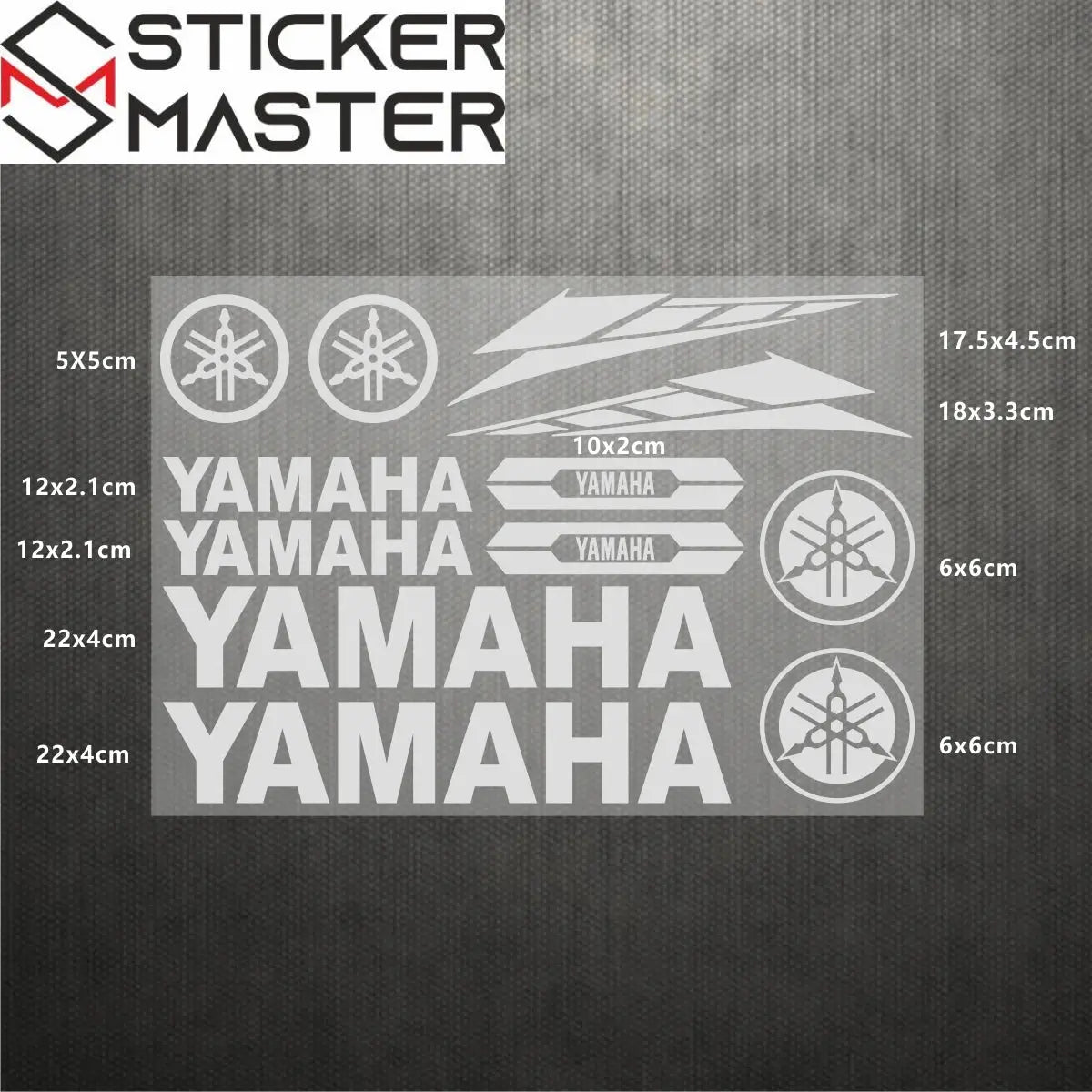 Sticker Master Yamaha Motosiklet ve Kask için Komple Vinil Sticker Seti - Sticker Master