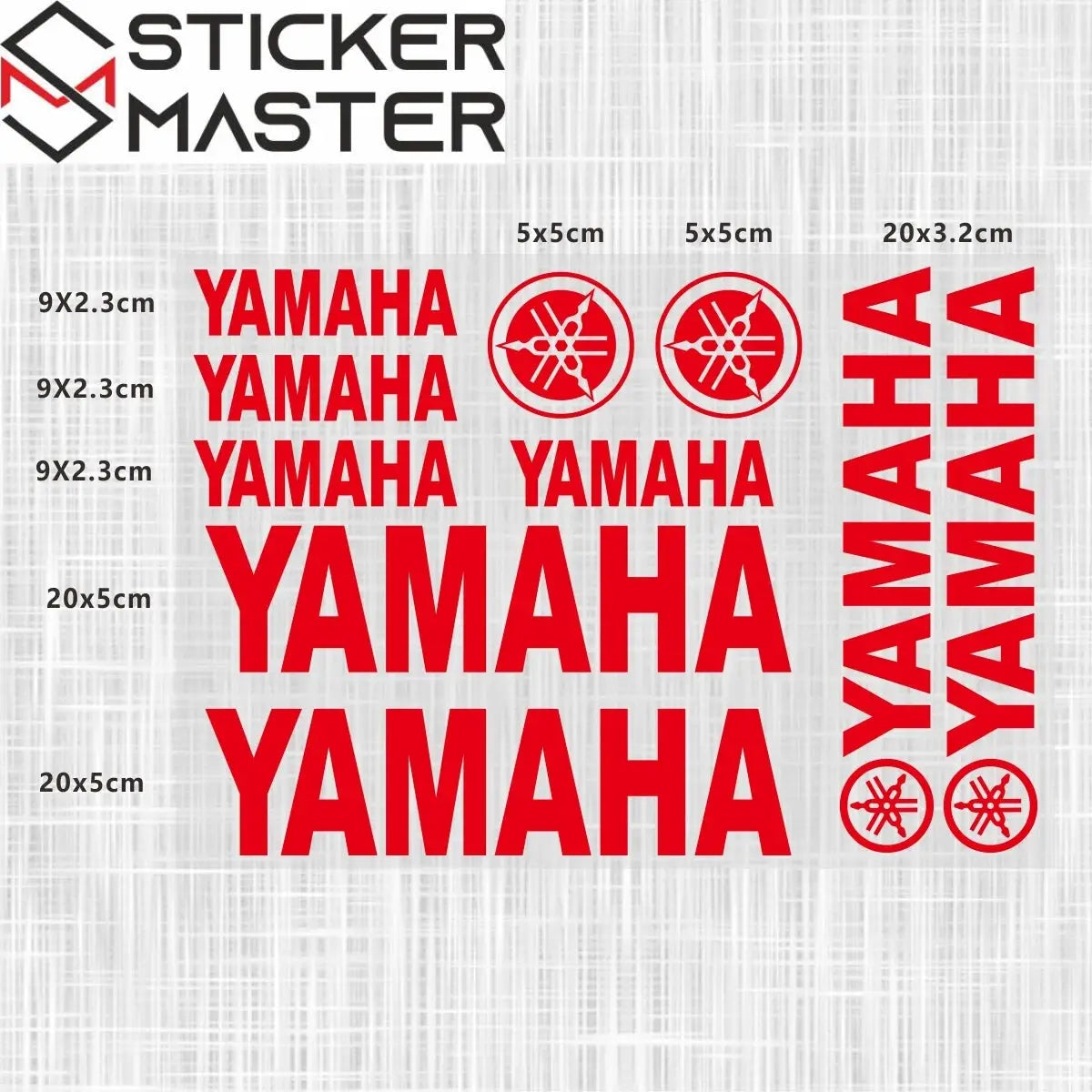 Sticker Master Yamaha Motosiklet ve Kask için Komple Vinil Sticker Seti - Sticker Master