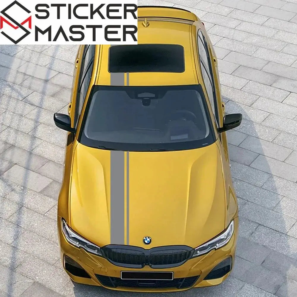 Sticker Master Evrensel Uzun Yarış Şerit Sticker Seti (Kaput, Tavan, Bagaj) - Sticker Master