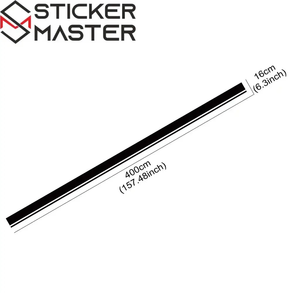 Sticker Master Evrensel Uzun Yarış Şerit Sticker Seti (Kaput, Tavan, Bagaj) - Sticker Master