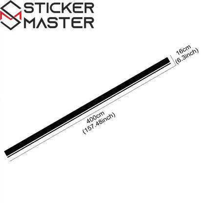 Sticker Master Evrensel Uzun Yarış Şerit Sticker Seti (Kaput, Tavan, Bagaj) - Sticker Master